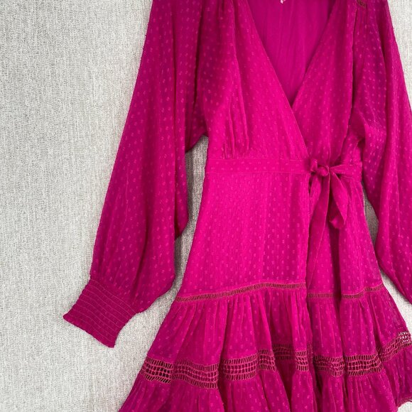 Anthropologie Not So Serious Dress S Mini Wrap Polka Dot Chiffon‎ NEW - Picture 6 of 13